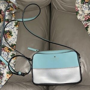 Kate Spade Aqua & Silver Mini Crossbody Bag